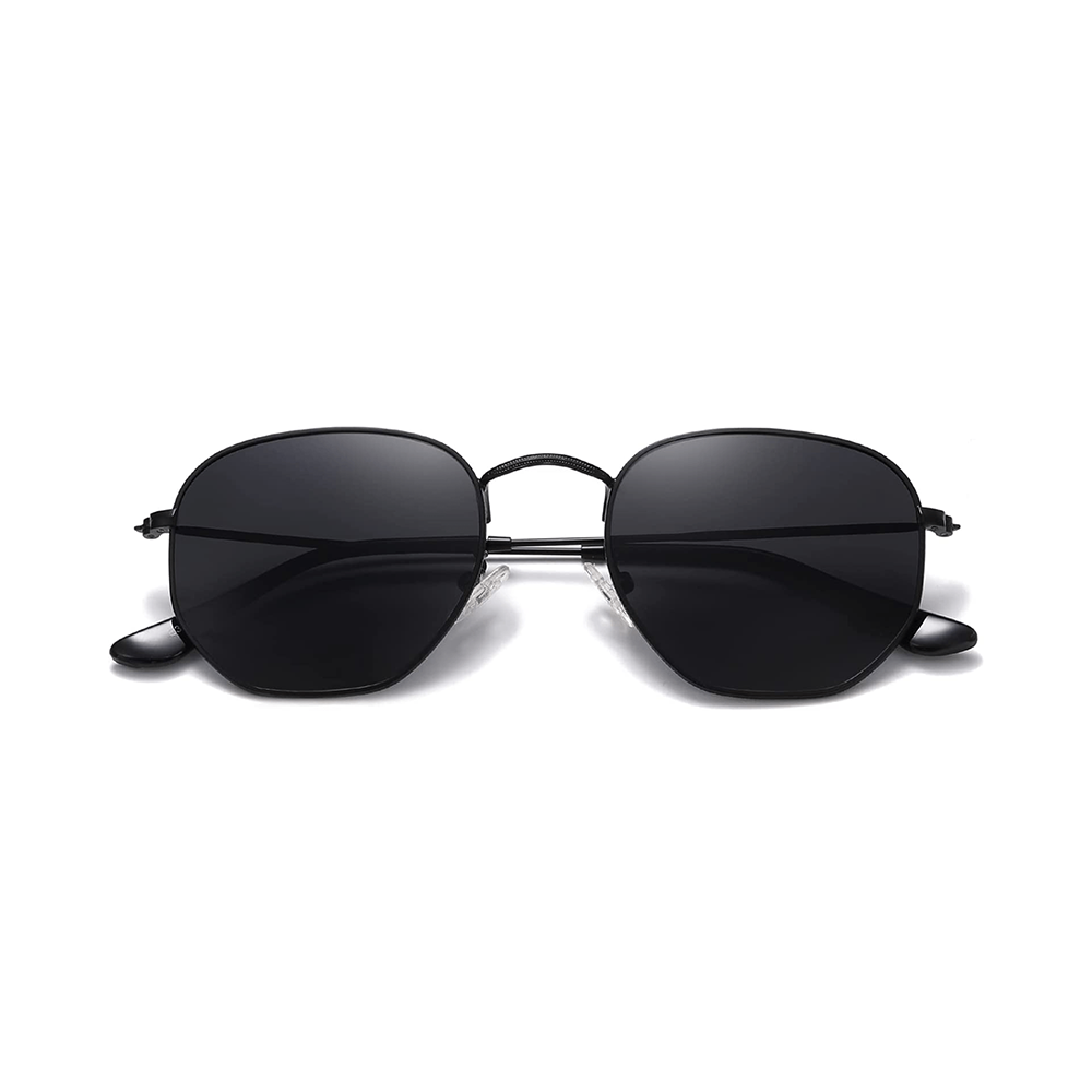 Unisex Hexagon Metal Frame Sunglasses